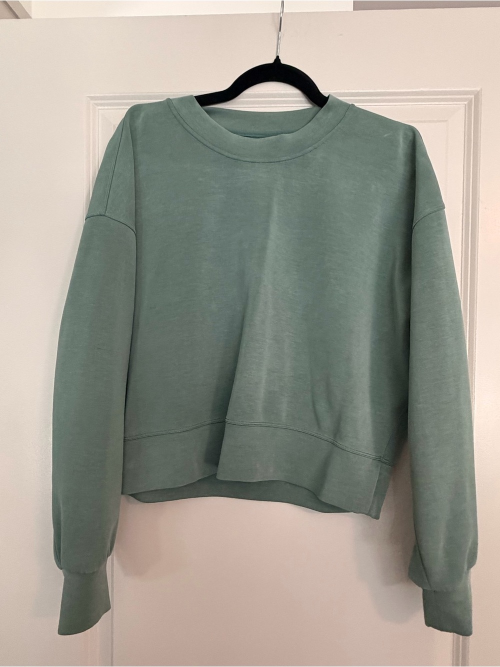 lululemon athletica Cropped Boxy Crewneck Sweatshirt in Sage Green